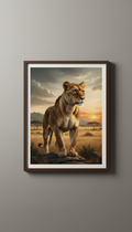 Lioness in Savannah Framed Print