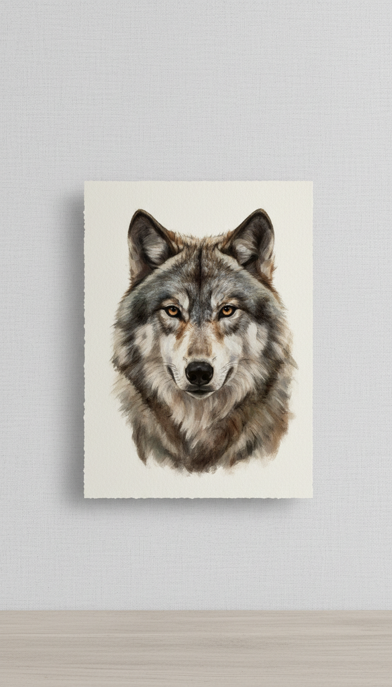 Unframed wolf portrait archival print